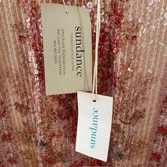 Sundance Floral Glory Dress Sequins Sleeveless Midi Drop Waist Women Large NWT - Picture 12 of 14